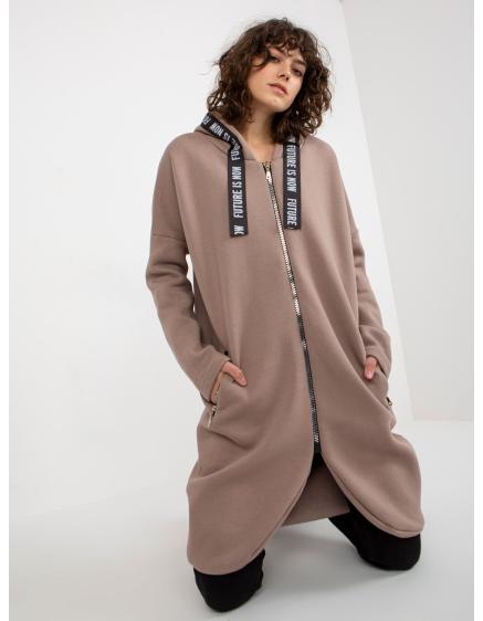 Női kapucnis pulóver CIARA sötét bézs