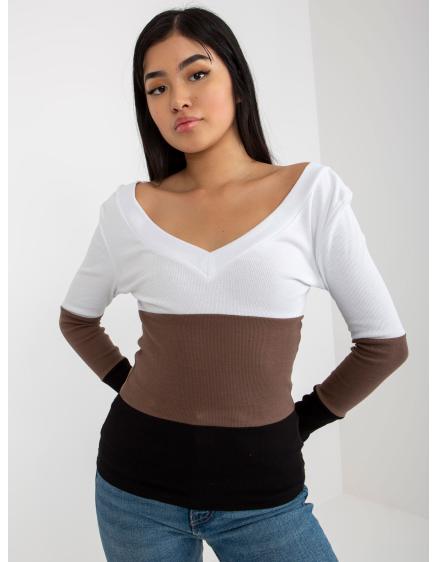 Női csíkos blúz RUE PARIS fekete és fehér