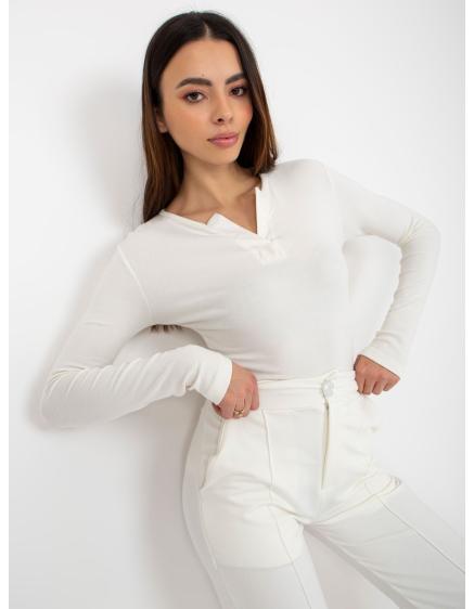 Női V-nyakú blúz LUCIA ekrü színű