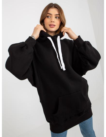 Dámska mikina basic s oversize strihom JOSETTE čierna
