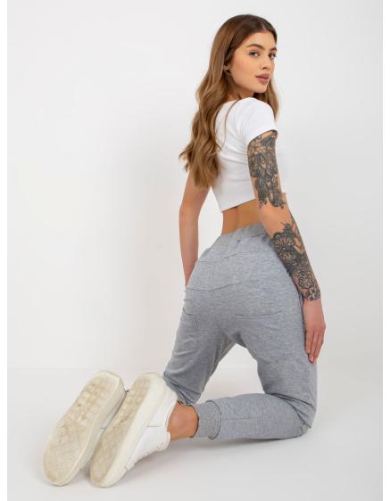 Dámské tepláky basic s vázáním LAUREN šedé
