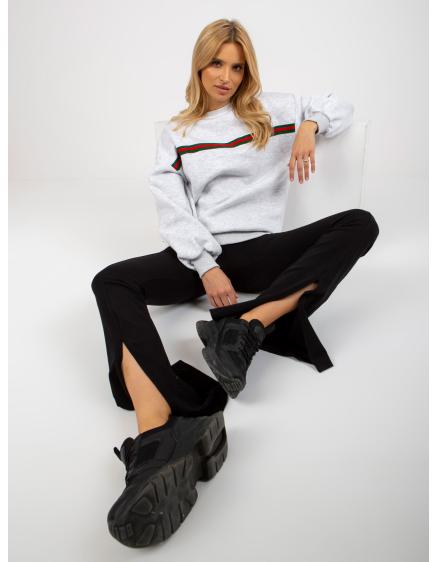 Dámska mikina oversize bez kapucne BASIC svetlo šedá