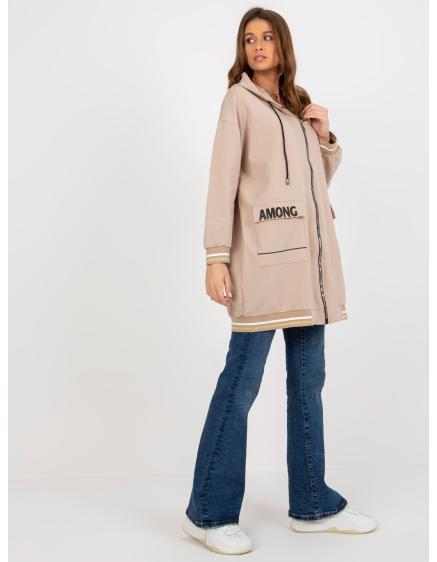 Dámska mikina s oversize strihom MARCELA béžová