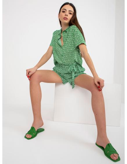 Női galléros blúz SUBLEVEL zöld