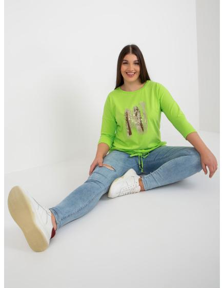 Női plus size blúz JANUSA lime piros