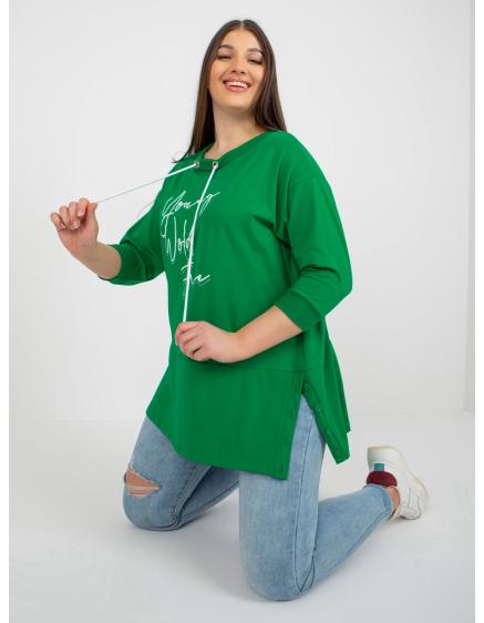 Női plus size nyomtatott blúz BEDA zöld