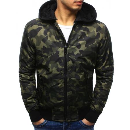 Pánská stylová bunda bomber woodland maskáčový vzor
