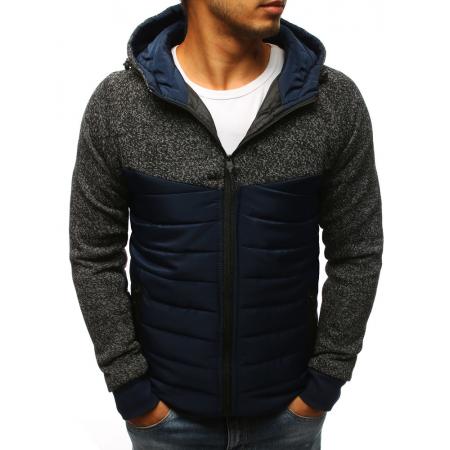 Pánská STYLE bunda přechodová s kapucí tmavě modrá