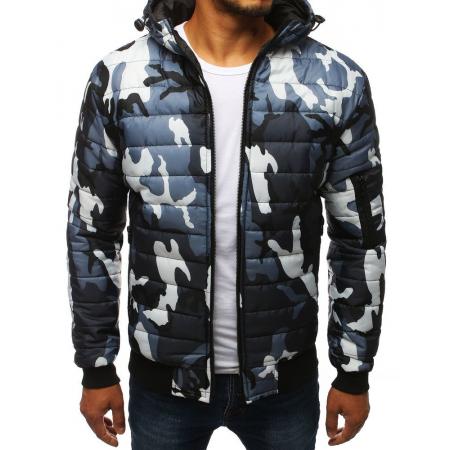 Pánska SPRING bunda prešívaná bomber jacket moro maskáčová biela