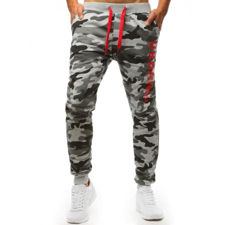 Pánske STYLE tepláky camo maskáčové šedej