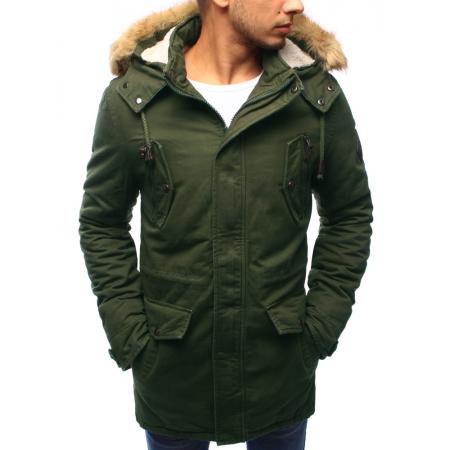 Pánská bunda parka zimní zelená