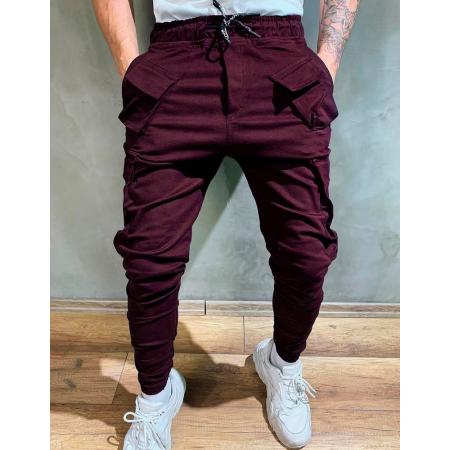 Férfi jogger nadrág bordó ux2631