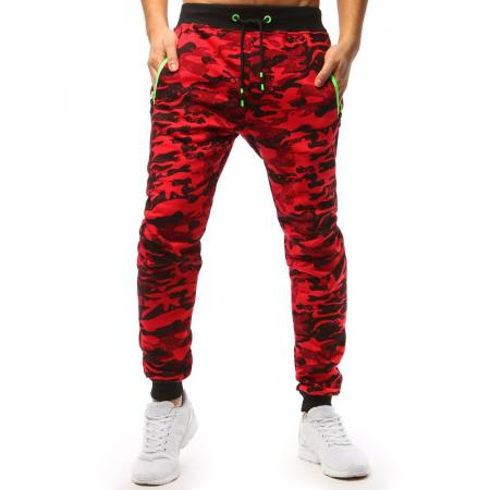 Pánské ELEGANT tepláky camo červené