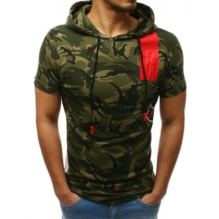 Pánské ELEGANT tričko s kapucí khaki
