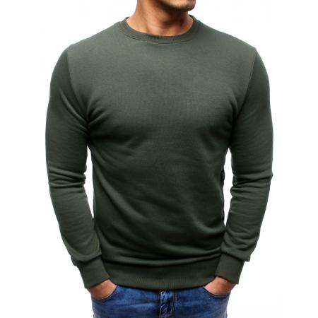 Pánská elegantní mikina bez potisku khaki