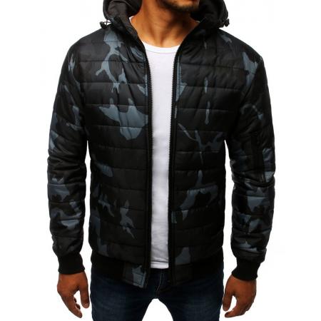 Pánska SPRING bunda prešívaná bomber jacket moro maskáčová čierna