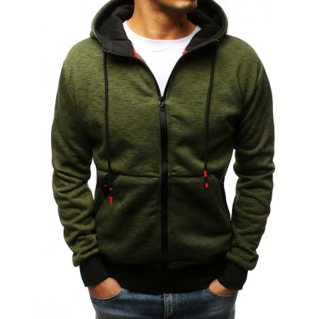 Férfi STYLE unzipping pulóver kapucnis zöld