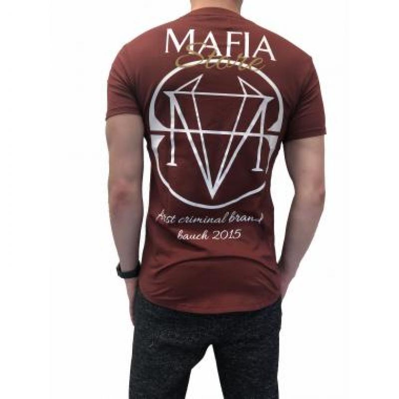 Pánské červené tričko s potiskem Mafia Store