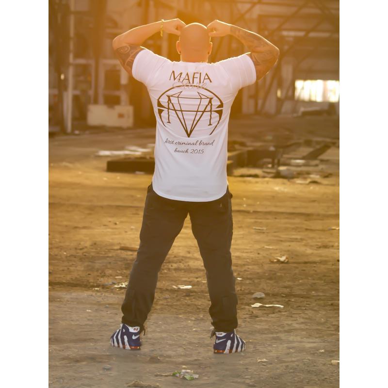 Pánské bílé tričko s potiskem Mafia Store