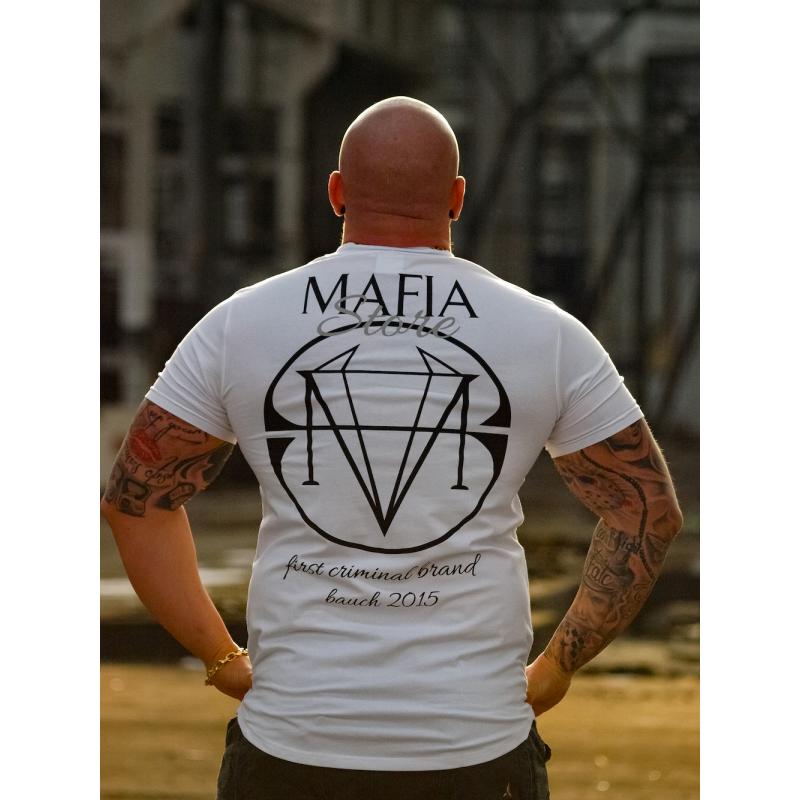 Pánské bílé tričko s potiskem Mafia Store
