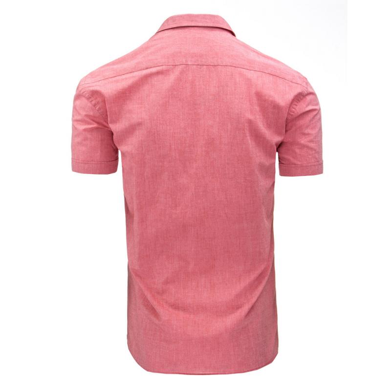 Pánská košile s krátkým rukávem růžová