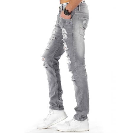 Pánské moderní jeansové kalhoty šedé