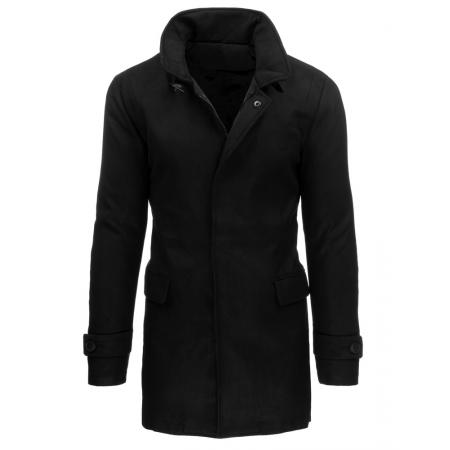 Pánský černý originální kabát se zapínáním na zip