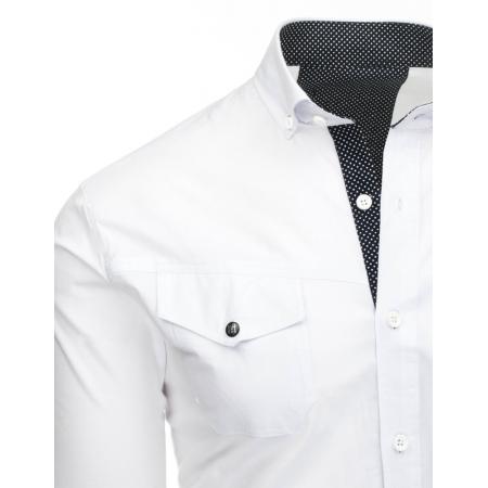 Pánská stylová košile bílá s dlouhým rukávem