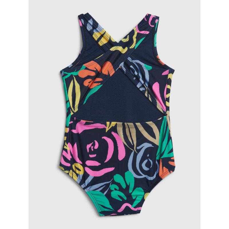 Detské jednodielne plavky kvetované