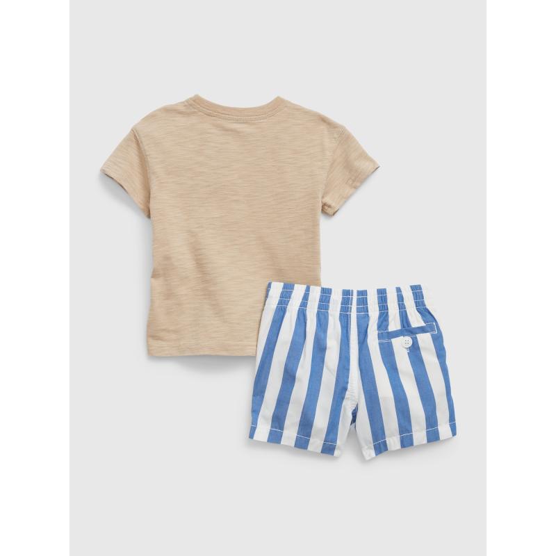 Baba póló és csíkos rövidnadrág szett