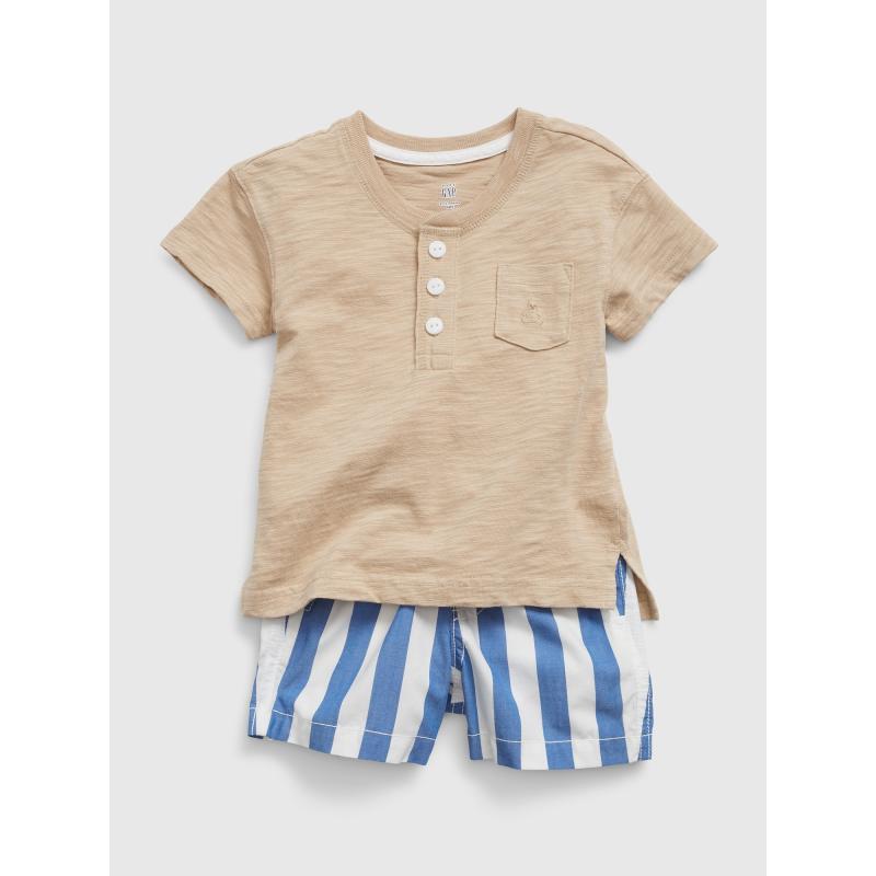 Baba póló és csíkos rövidnadrág szett