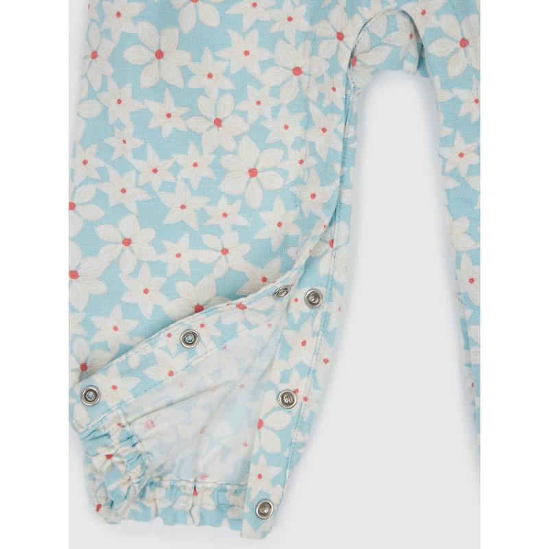 Baba vászon virágos kezeslábas