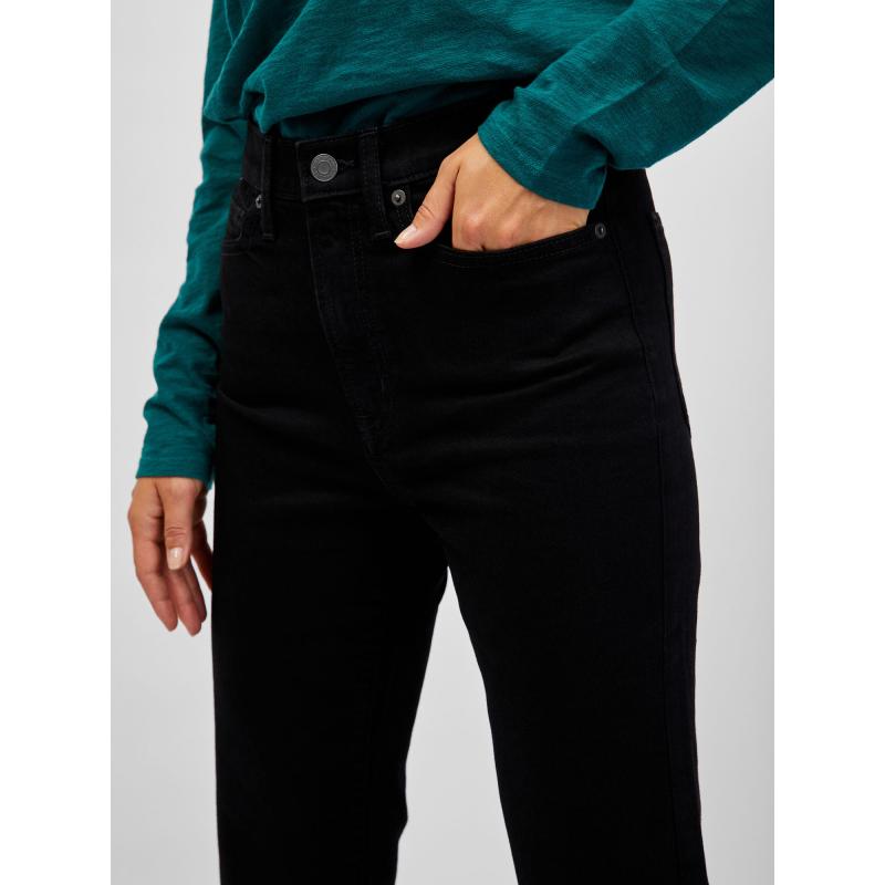 Džínsy flare high rise black