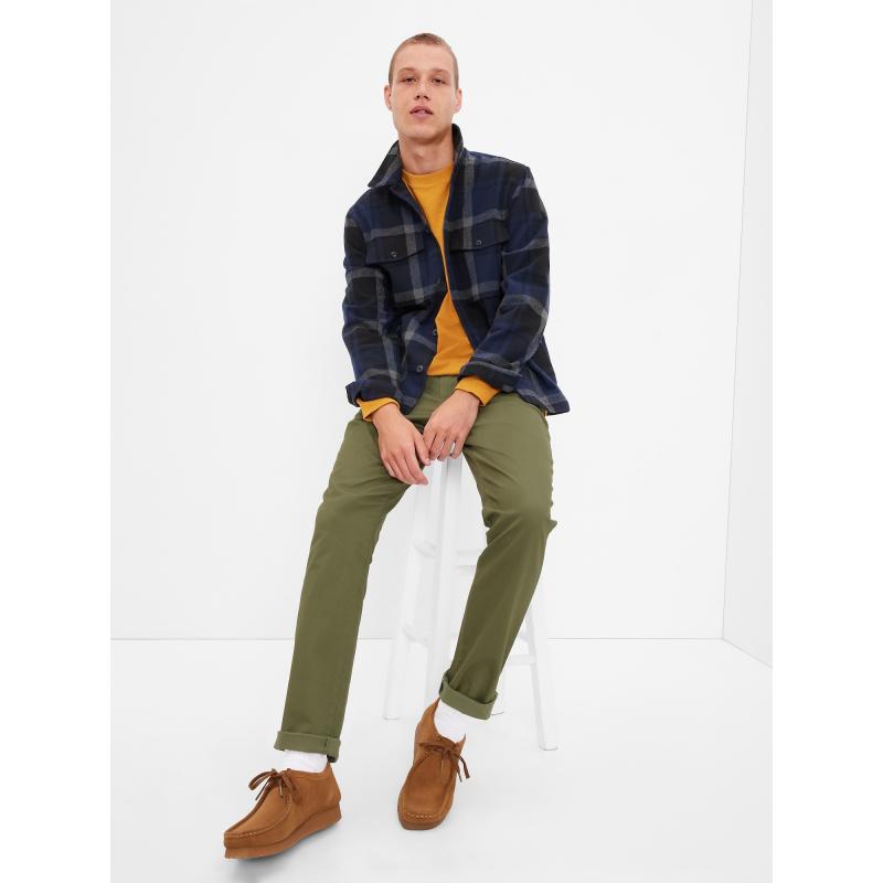 Moderné khaki slim nohavice GapFlex