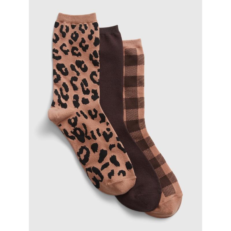 Vysoké vzorované ponožky, 3 páry