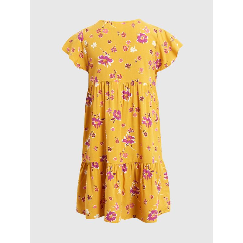 Gyerekek fodros ruha virágos