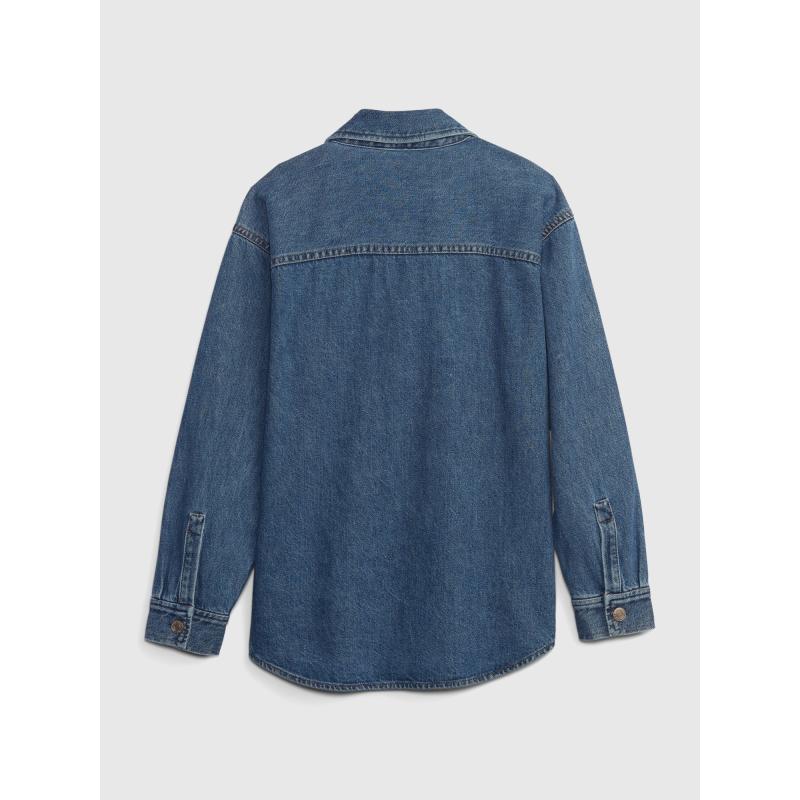 Dětská džínová košilová bunda oversized