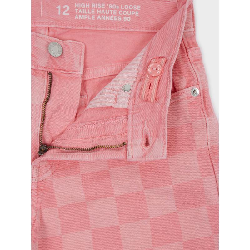 Detské voľné džínsy šachovnica