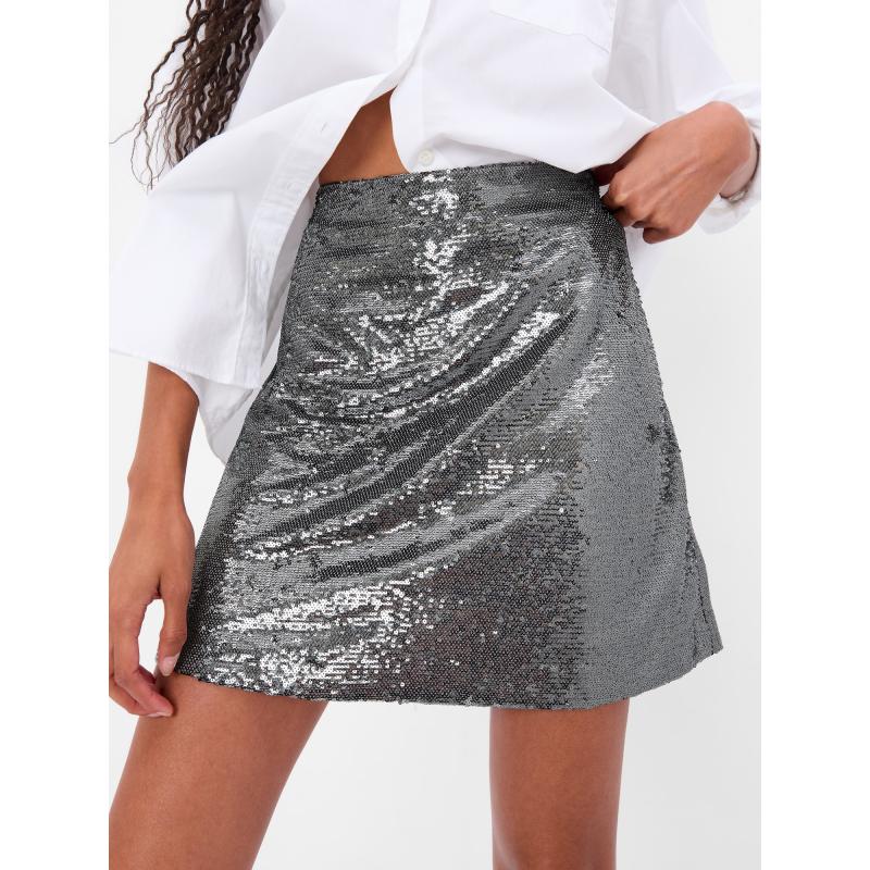 Lesklá mini sukně