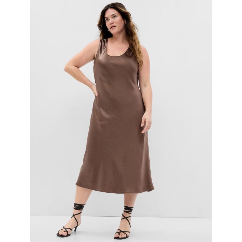 Szatén midi ruha