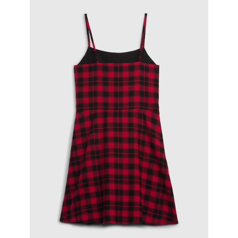 Kárované šaty bez ramienok pre tínedžerov