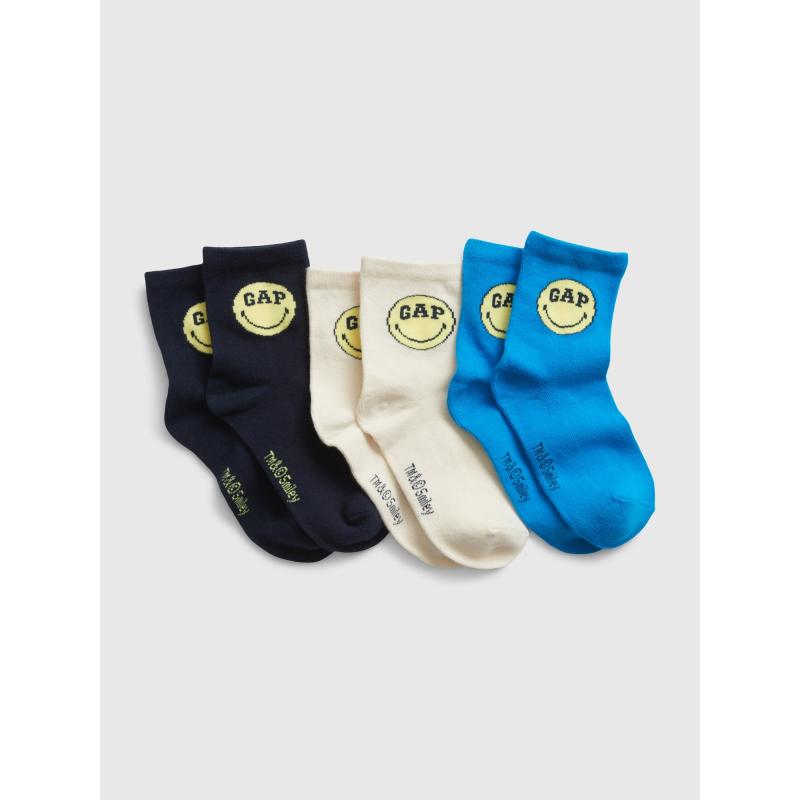 GAP & Smiley® Detské ponožky, 3 páry