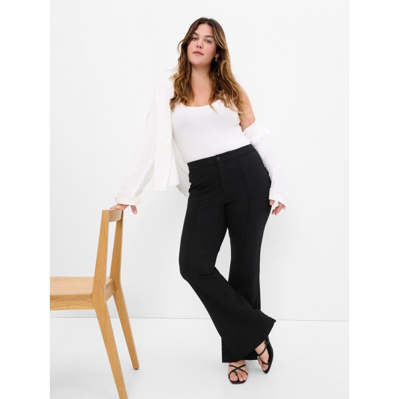 Elegantní kalhoty flare high rise