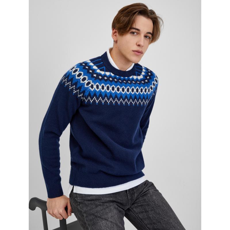 Norvég mintás pulóver