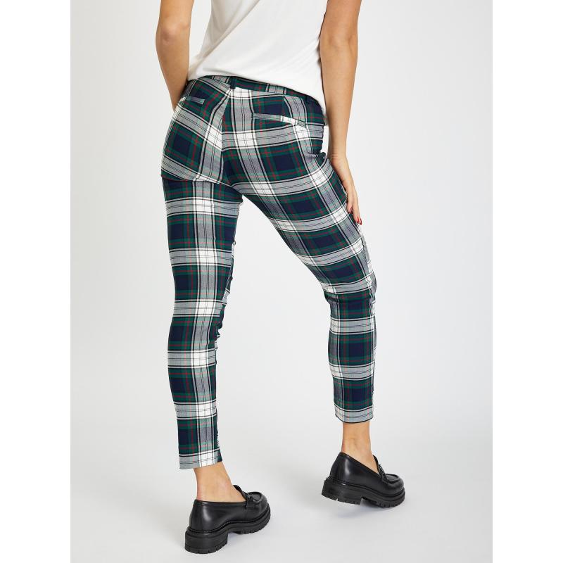 Kárované úzke bi-stretch nohavice