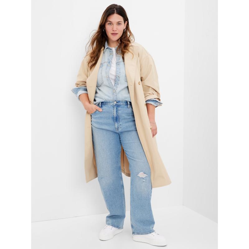 Voľné organické džínsy s vysokým vzrastom z 90. rokov