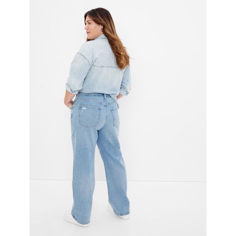 Voľné organické džínsy s vysokým vzrastom z 90. rokov