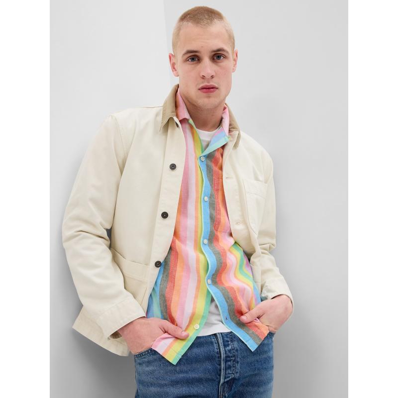 Lněná pruhovaná košile Unisex