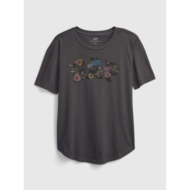 Póló virágos logóval