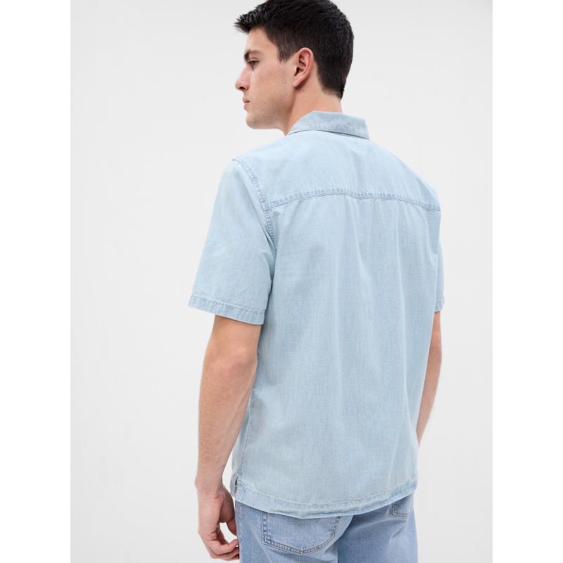 Džínsová košeľa s krátkym rukávom